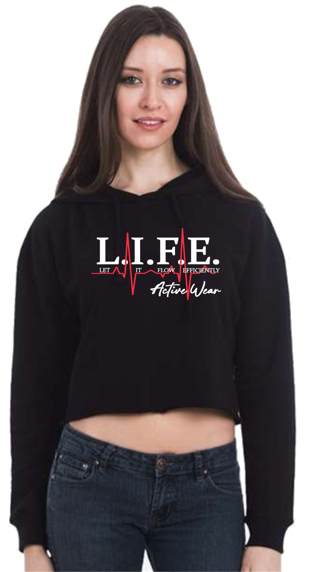 L.I.F.E Let It Flow Efficiently Brand Cropped Hoodie